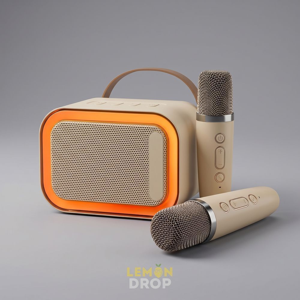 КАРАОКЕ СВІТЛОДІОДНИЙ бездротовий 2 МІКРОФОНИ аудіомікрофон SPEAKER K12 0285 фото