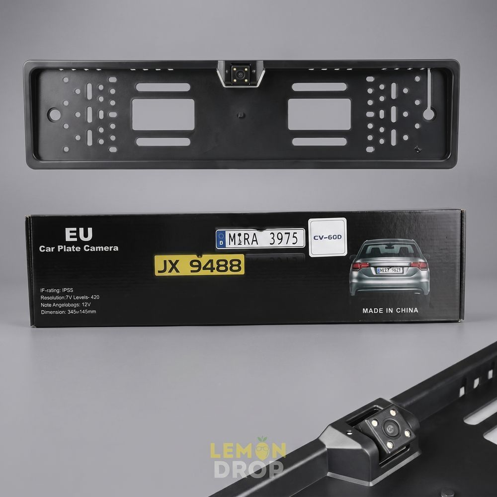 Авторамка з камерою заднього виду Black 0322 фото